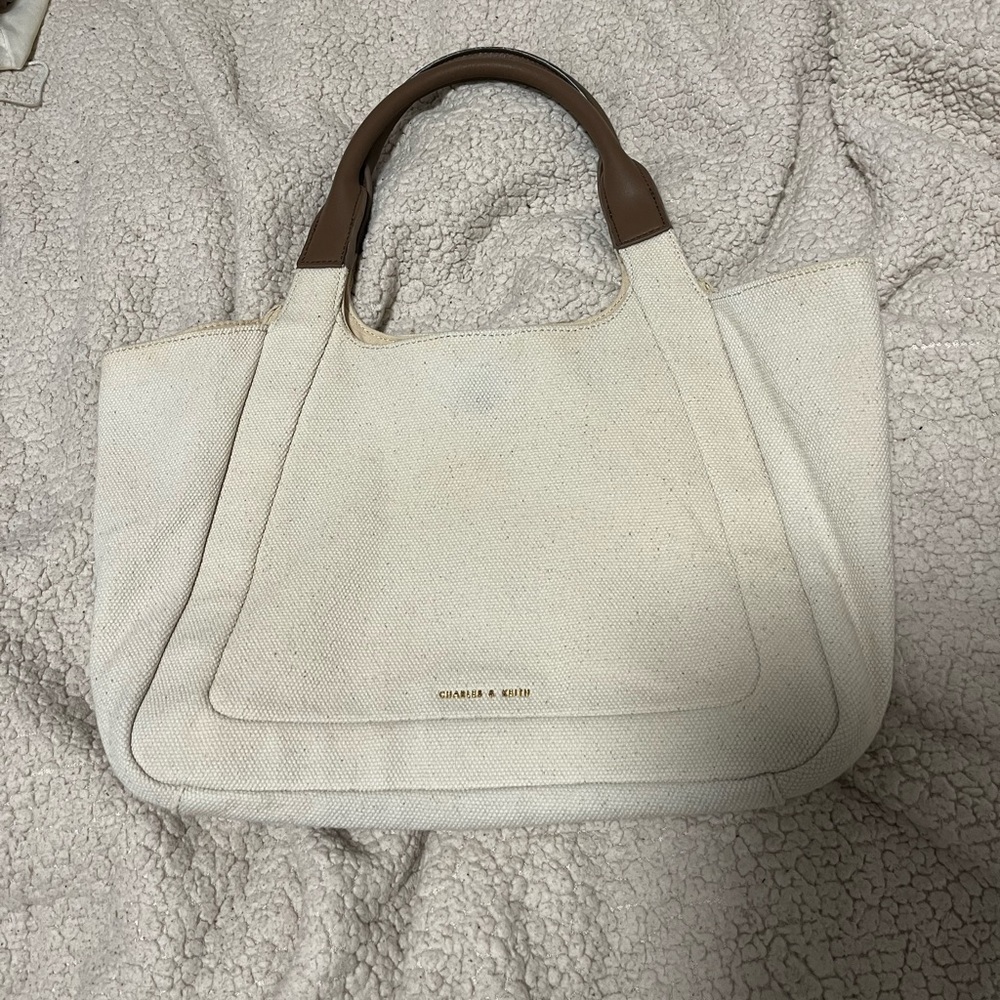 Charles & Keith canvas tote bag purse